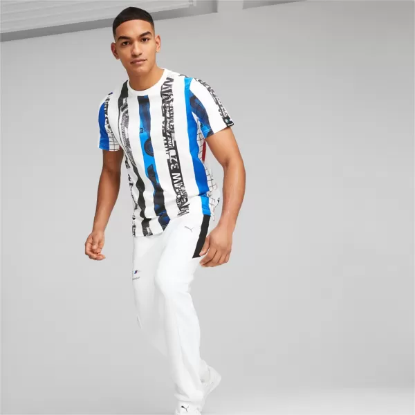  Pánske tričko PUMA BMW MMS STRIPED TEE 538139-02 WHITE 