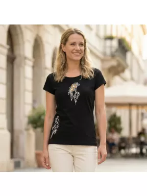 Dámske tričko ALTISPORT ALW169122 ČIERNA A ZLATÁ