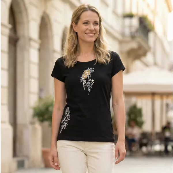  Dámske tričko ALTISPORT ALW169122 ČIERNA A ZLATÁ 