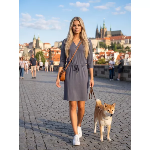  Dámske šaty ALTISPORT ANIKA TMAVO ŠEDÁ 