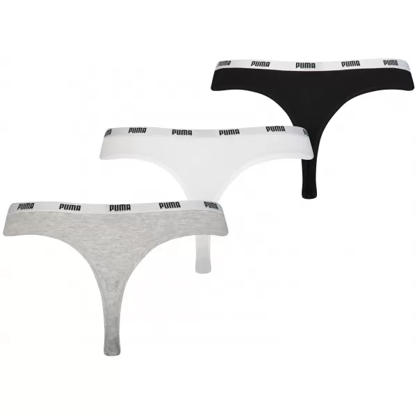  Dámske nohavičky PUMA STRING 3P PACK 90759001 WHITE/GREY/BLACK 