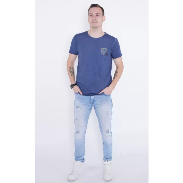  Pánske tričko KIXMI PHIL TMAVO MODRÁ 
