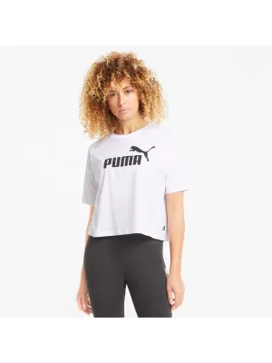 Dámsky crop top PUMA ESS CROPPED LOGO TEE 586866-02 BIELA