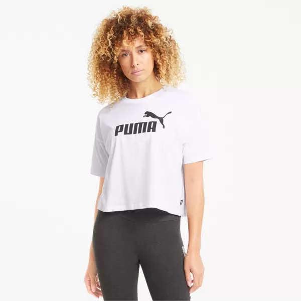  Dámsky crop top PUMA ESS CROPPED LOGO TEE 586866-02 BIELA 