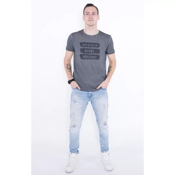  Pánske tričko KIXMI PAUL TMAVO ŠEDÁ 