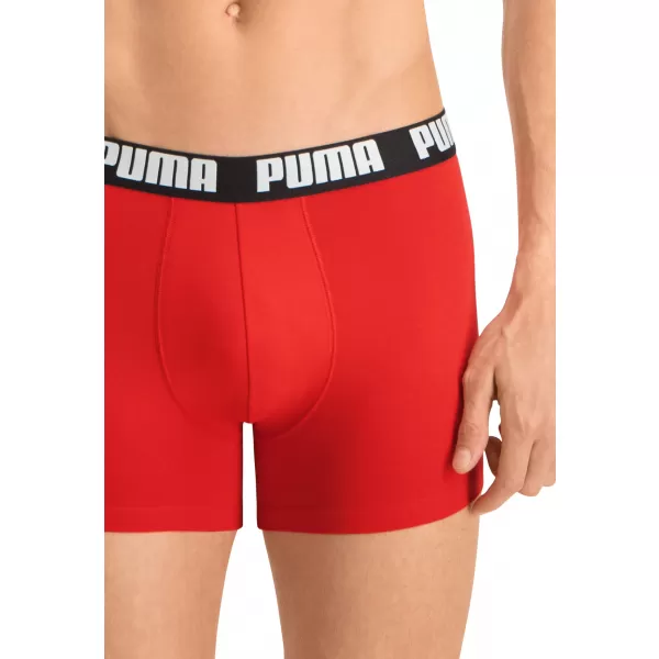  Pánske boxerky PUMA BASIC BOXER 2P 90682309 RED/BLACK 