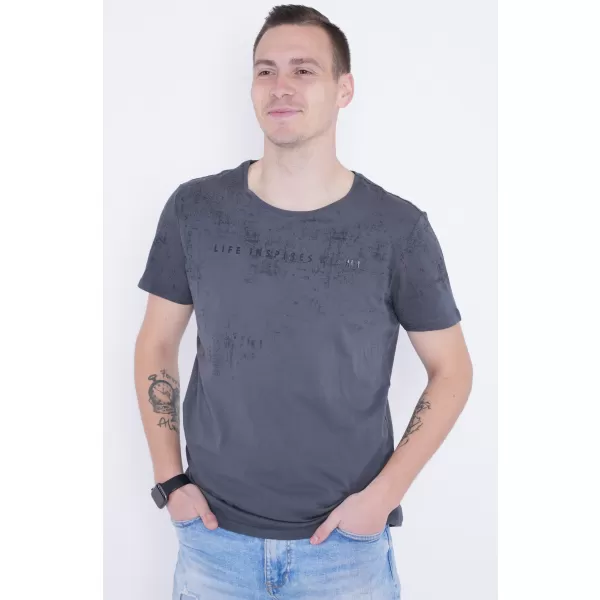  Pánske tričko KIXMI PEPPE TMAVO ŠEDÁ 