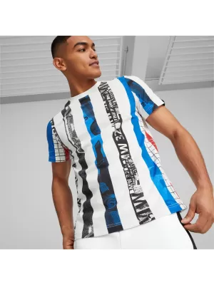 Pánske tričko PUMA BMW MMS STRIPED TEE 538139-02 WHITE