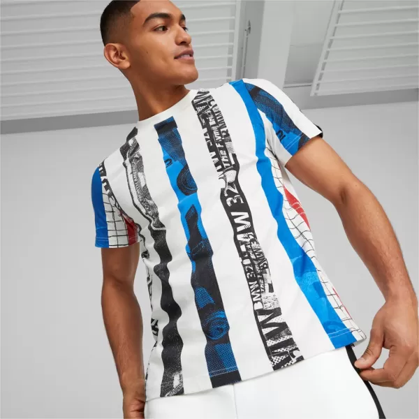  Pánske tričko PUMA BMW MMS STRIPED TEE 538139-02 WHITE 