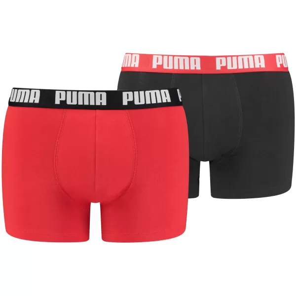  Pánske boxerky PUMA BASIC BOXER 2P 90682309 RED/BLACK 