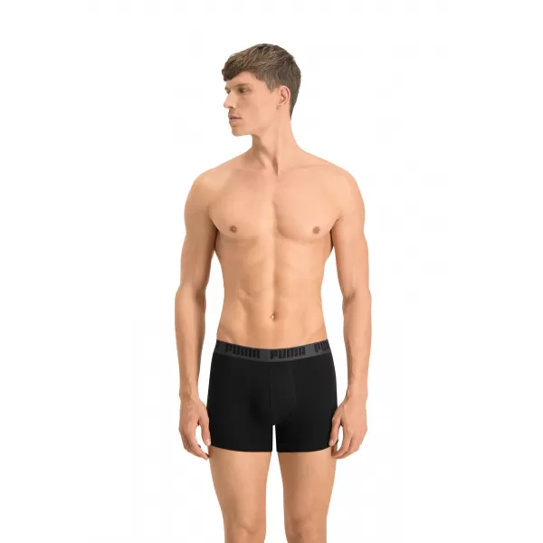  Pánske boxerky PUMA BASIC BOXER 2P 88886958 BLACK/BLACK 