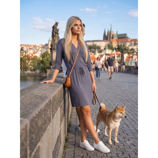  Dámske šaty ALTISPORT ANIKA TMAVO ŠEDÁ 