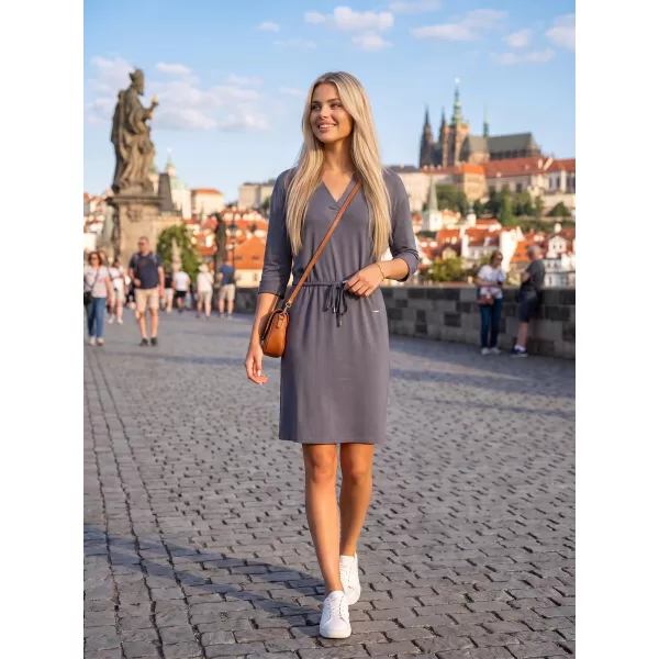  Dámske šaty ALTISPORT ANIKA TMAVO ŠEDÁ 