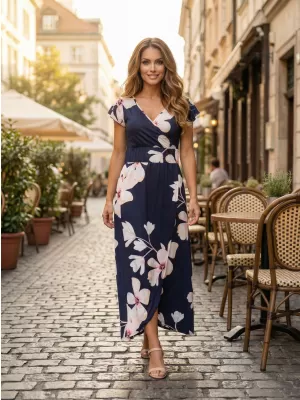 Dámske šaty KIXMI PRINCESSA TMAVO MODRÁ