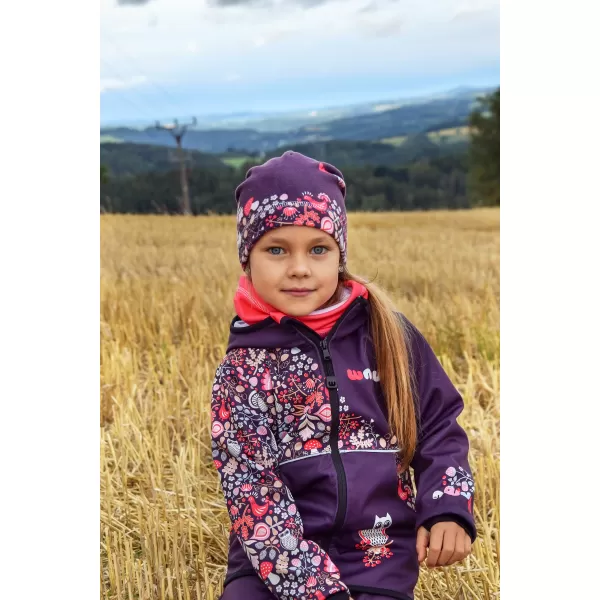 Detská softshellová bunda zateplená WAMU SOVA fialová 