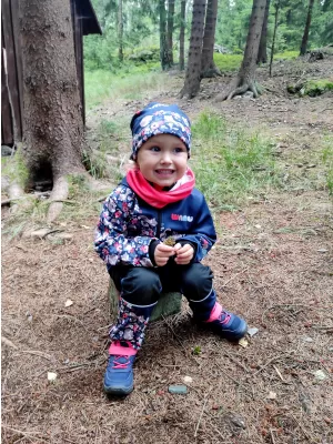 Detské softshellové nohavice WAMU LIŠKY TMAVO MODRÁ