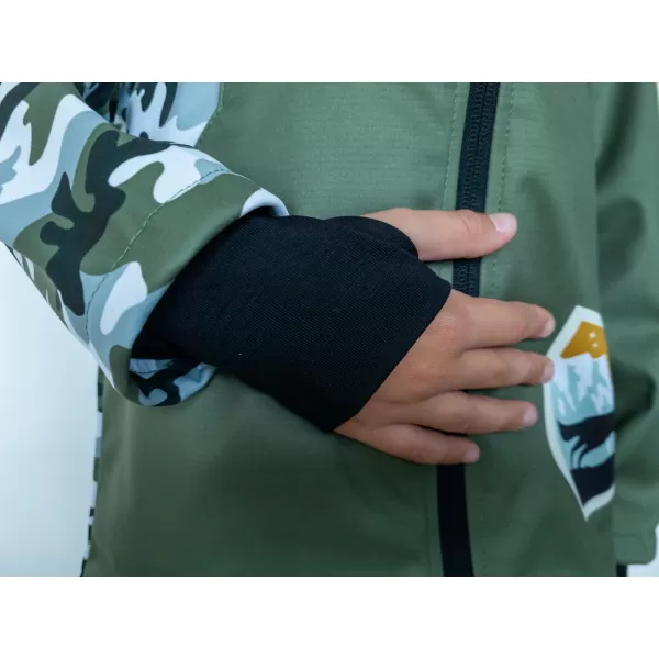 Detská softshellová bunda zateplená WAMU MASKÁČ KHAKI 