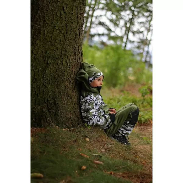  Detská softshellová bunda zateplená WAMU MASKÁČ KHAKI 