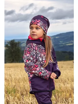 Detské softshellové nohavice WAMU SOVA fialová