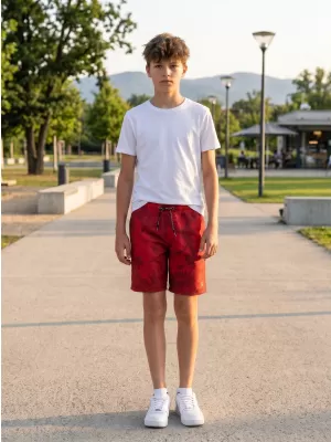 Detské šortky SAM 73 SANJEEV KS 506 ČERVENÁ