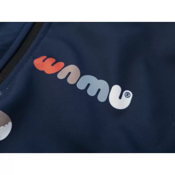  Detská softshellová bunda zateplená WAMU LÍŠKY TMAVO modrá 