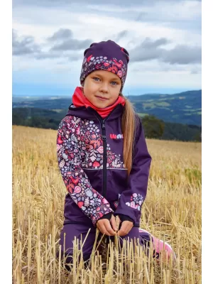 Detská softshellová bunda zateplená WAMU SOVA fialová