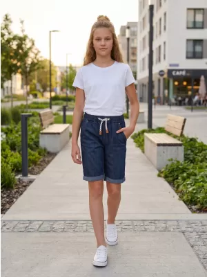 Detské kraťasy SAM 73 ROBERT KS 500 TMAVÁ DENIM