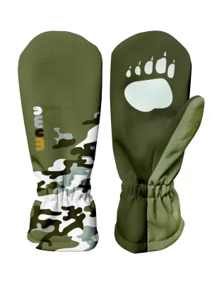 Detské softshellové rukavice WAMU MASKÁČ KHAKI