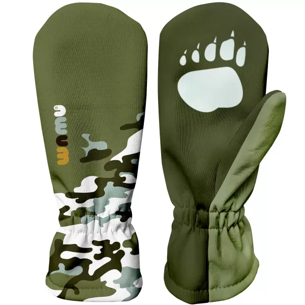  Detské softshellové rukavice WAMU MASKÁČ KHAKI 