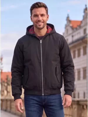 Pánska bunda BRANDIT LORD CANTERBURY S KAPUCÍ BD3112 ČIERNA