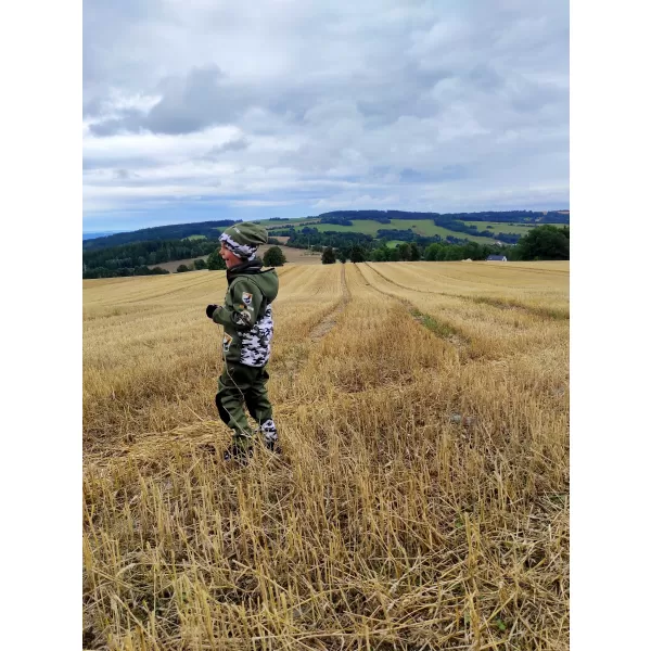  Detská softshellová bunda zateplená WAMU MASKÁČ KHAKI 