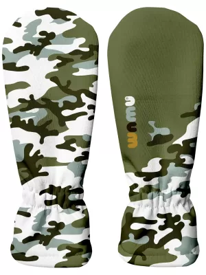 Detské softshellové rukavice WAMU MASKÁČ KHAKI