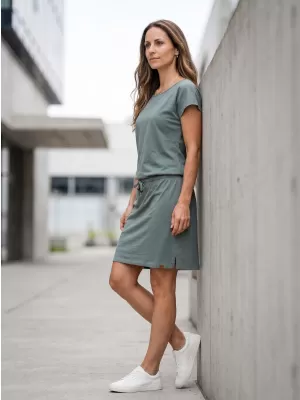 Dámske šaty SAM 73 NORMA WZ 822 ZELENOŠEDÁ