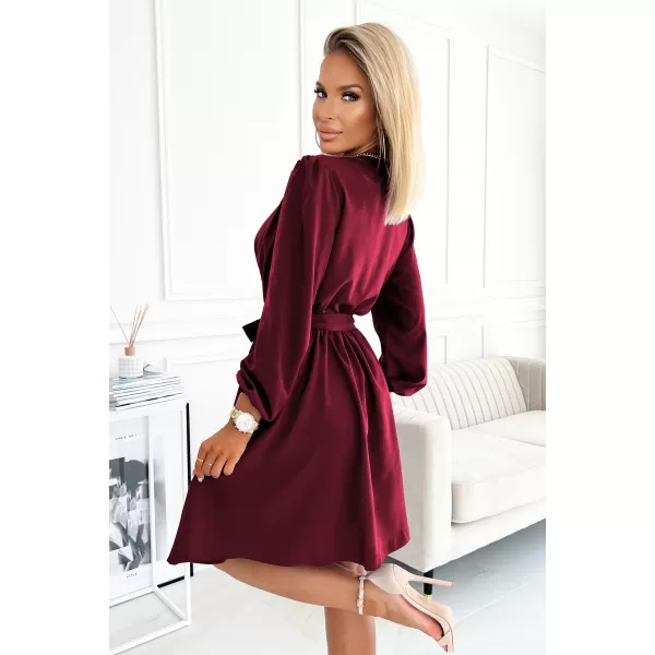  Dámske šaty NUMOCO A339-3 BURGUNDY 