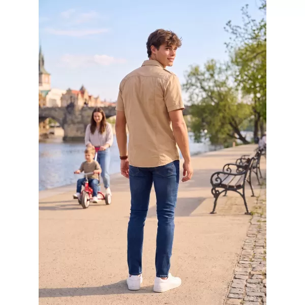  Pánska košeľa BRANDIT VINTAGE KRÁTKÝ RUKÁV BD4024 PIESKOVÁ 