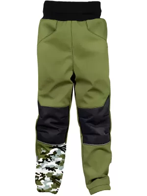 Detské softshellové nohavice WAMU MASKÁČ KHAKI