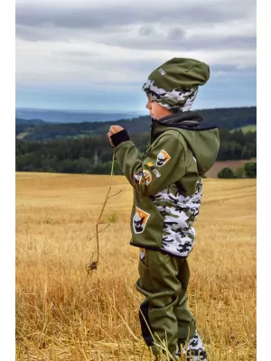 Detské softshellové nohavice WAMU MASKÁČ KHAKI