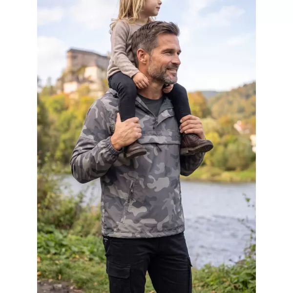  Pánska bunda BRANDIT PŘES HLAVU BD3162 SIVÁ KAMUFLÁŽ 