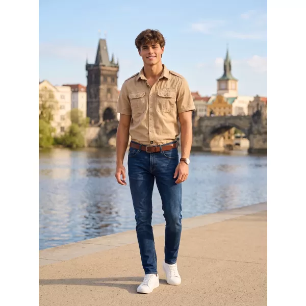  Pánska košeľa BRANDIT VINTAGE KRÁTKÝ RUKÁV BD4024 PIESKOVÁ 