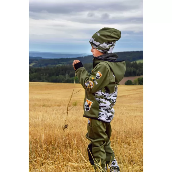  Detské softshellové nohavice zateplené WAMU MASKÁČ KHAKI 
