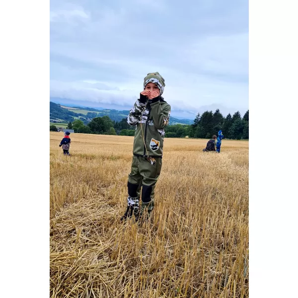  Detská softshellová bunda zateplená WAMU MASKÁČ KHAKI 