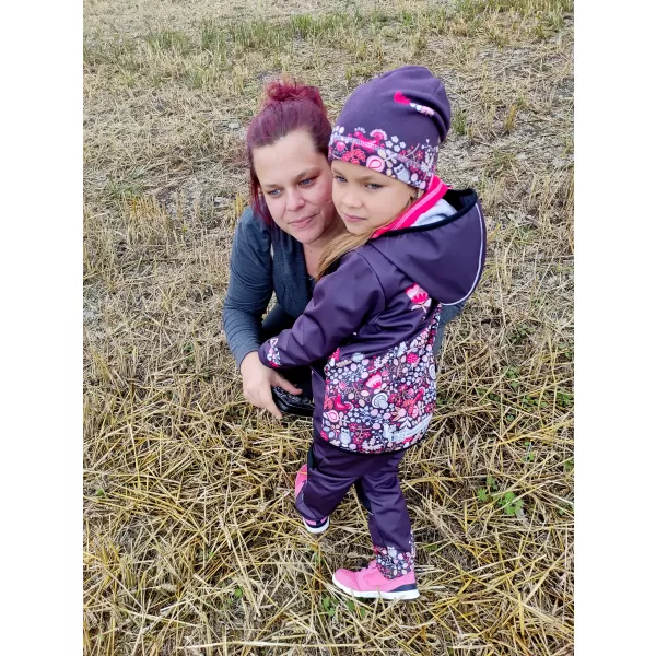  Detské softshellové nohavice WAMU SOVA fialová 