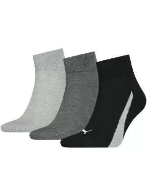Ponožky PUMA UNISEX LIFESTYLE QUARTER 3P 90795201 BLACK/WHITE