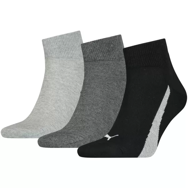  Ponožky PUMA UNISEX LIFESTYLE QUARTER 3P 90795201 BLACK/WHITE 