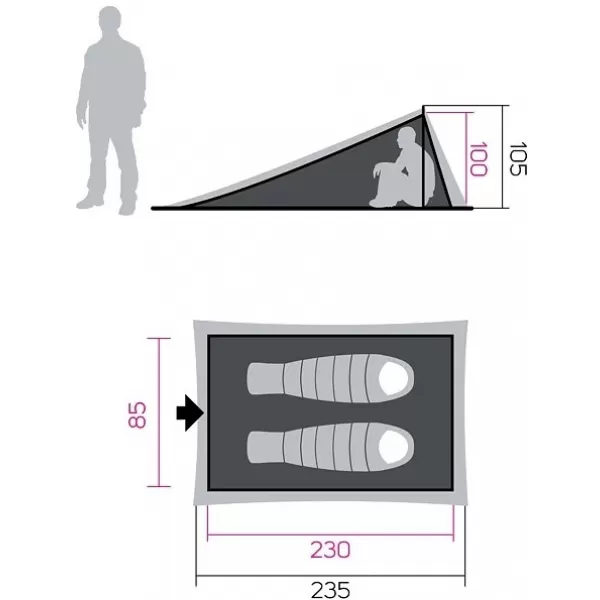  Shelter HANNAH MESH TENT 1 GREY 