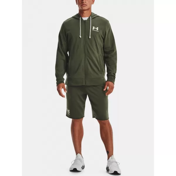  Pánska mikina UNDER ARMOUR UA RIVAL TERRY LC FZ 1370409-390 ZELENÁ 