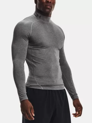 Pánske tričko UNDER ARMOUR HG ARMOUR COMP MOCK LS 1369606-090 SIVÁ