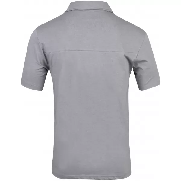  Pánske tričko s golierom HANNAH KAJAN STEEL GRAY MEL 