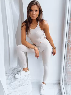 Dámska športová súprava DSTREET CARDIO STYLE AY0841 BÉŽOVÁ