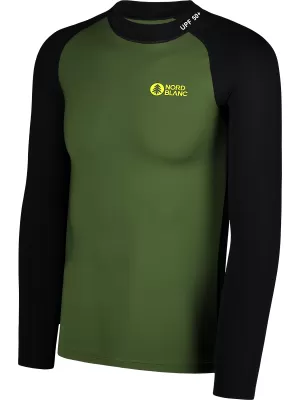 Pánske tričko s UV ochranou NORDBLANC SURFER NBSMF7867 ZELENÁ/ČIERNA